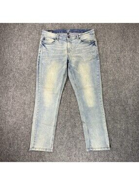 Chaps Slim Straight Fit Jeans Light Wash Blue Men’s 38x30 Work Pants Some Spots